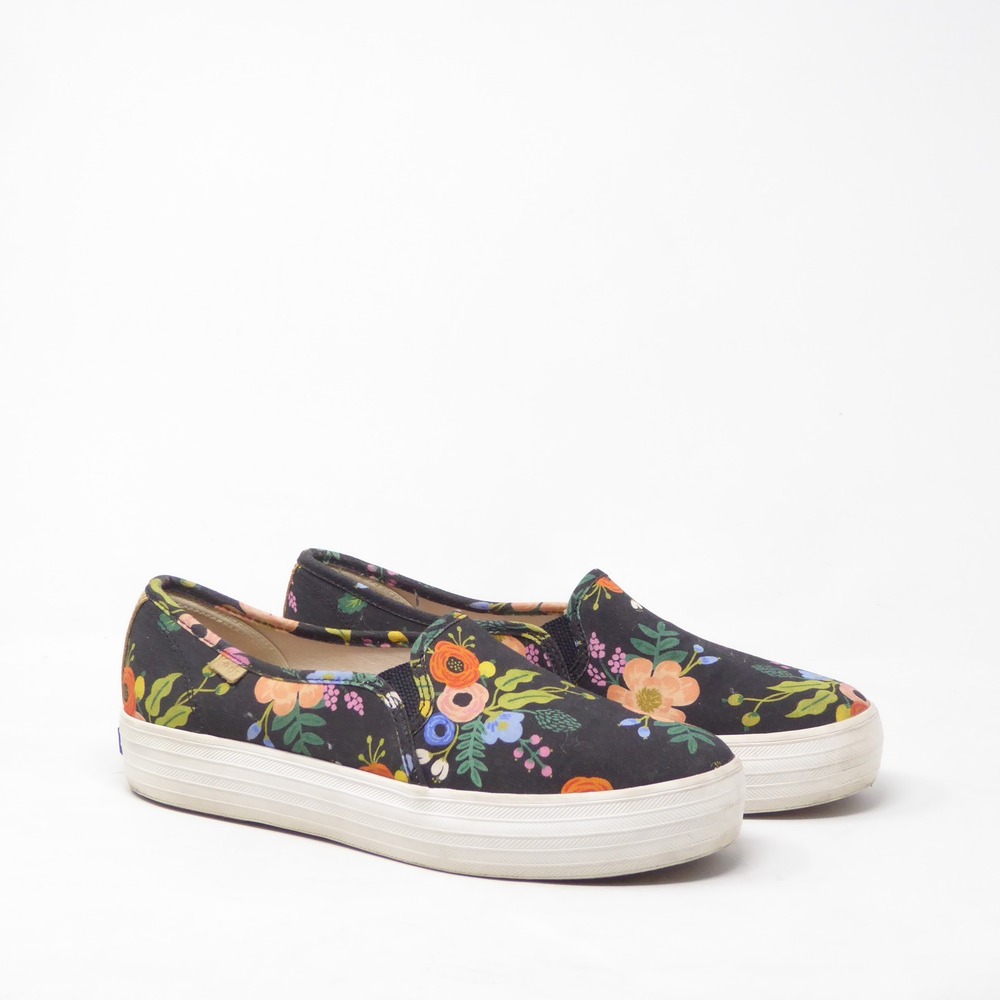 Keds Women Sneakers Black Rifle Paper Co Floral Slip On Shoes 9